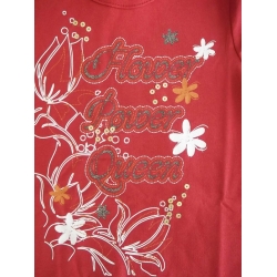 Koszulka z kwiatkami bordowa