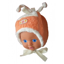 Czapeczka niemowlęca Bąbelek pomarańczowa