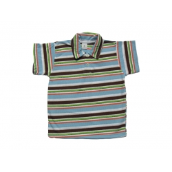 Bluzeczka Kubuś - niebieskie, brązowe, zielone i pomarańczowe paseczki